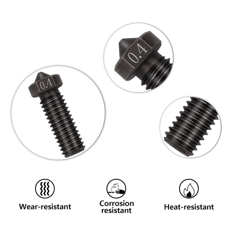 LANKEGU 15PCS Hardened Nozzles Kit for Anycubic Vyper, 3D Printer 7PCS 0.4mm Nozzles and 2PCS 0.2mm, 0.6mm, 0.8mm Wear Resistance Nozzles Kit for Anycubic Vyper, Kobra Plus, Kobra Max - Image 3